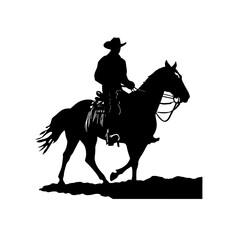 Fototapeta premium a cowboy on a horse silhouette