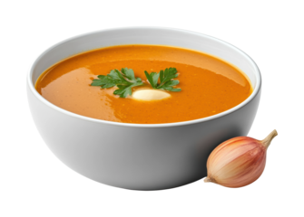 Delicious soup recipe kitchen food cozy isolated on transparent background - Generative AI