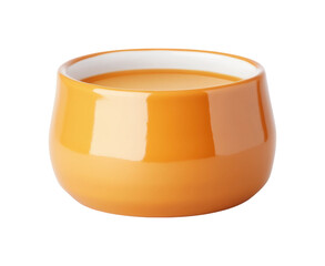 Top view of elegant yellow kitchen bowl isolated on transparent background - Generative AI