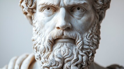 This statue captures the essence of reflection through a philosopher's gaze, showcasing emotional depth and intricate details that evoke a sense of wisdom and contemplation.