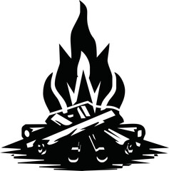 Campfire / bonfire flat vector icon for travel apps and websites