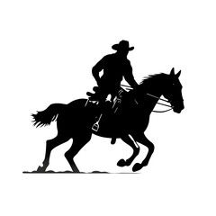 Fototapeta premium horse cowboy silhouette