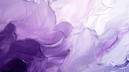 Fototapeta premium Abstract oil painting featuring layered brushstrokes of lavender shades
