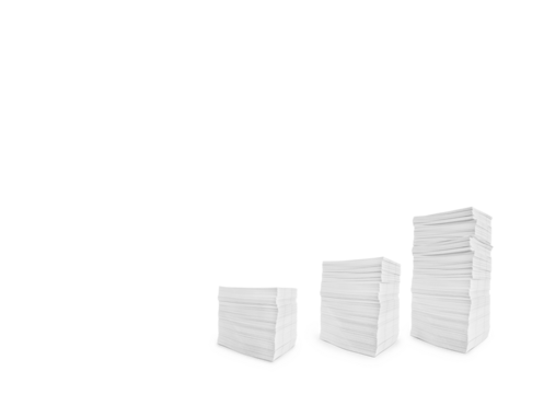 Stack of documents separated PNG transparent.