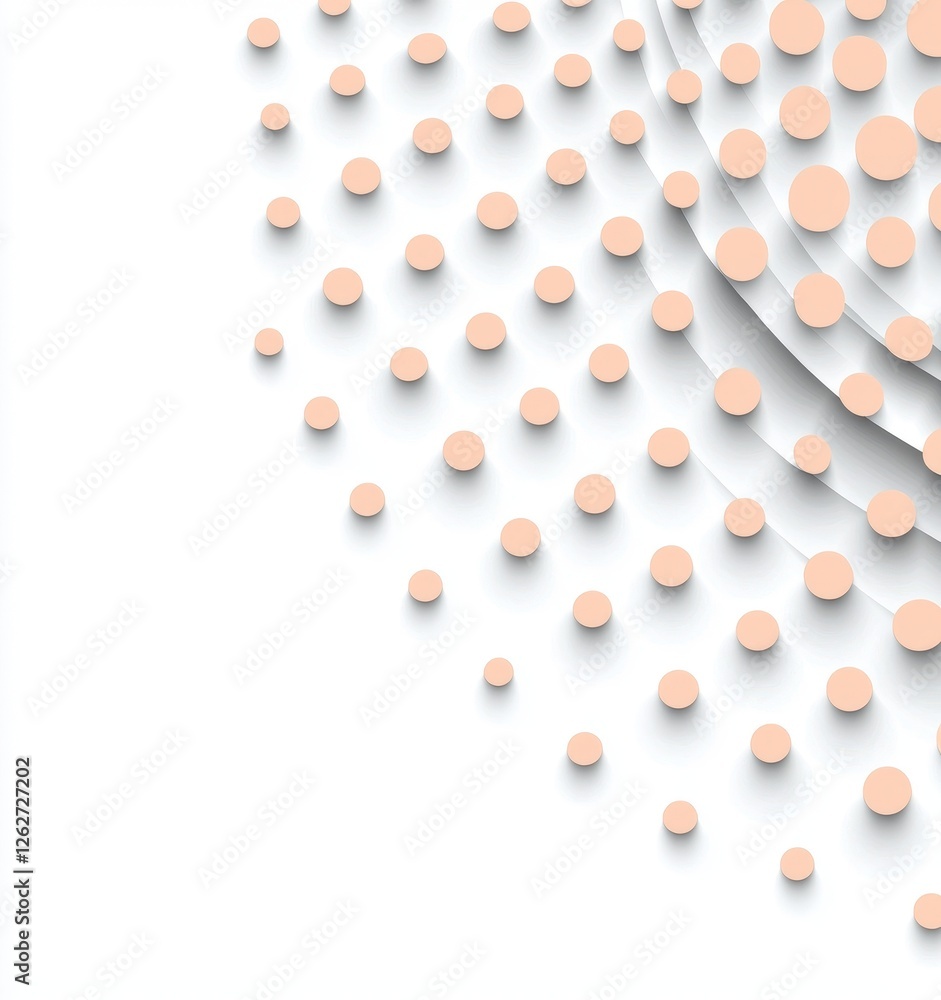 Poster a circle with a modern halftone peach fuzz effect, placed on a white background