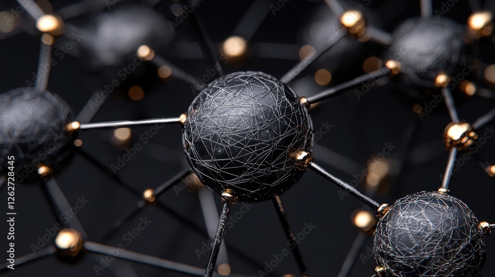 Poster abstract representation of molecular structures with dark elements