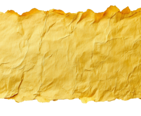 Artistic yellow paper texture abstract design isolated on transparent background - Generative AI