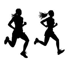 Obraz premium runners silhouette
