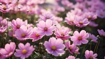 Summer Anemones Blooming Outdoors in Pink