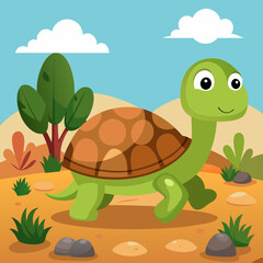 Obraz premium Turtle Vector Illustration. High-Quality Sea and Land Turtle Graphics for Designers.
