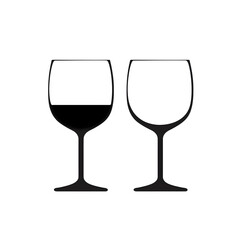 wine glasses silhouette
