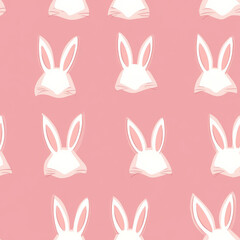 Obraz premium A playful bunny ear pattern with cute pink and white rabbit ears peeking from all sides