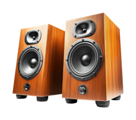 Modern music experience home audio setup isolated on transparent background - Generative AI