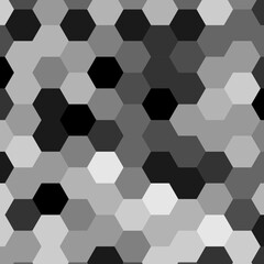 Abstract background. Hexagons in grayscale. Background for design. Vector illustration. Seamless pattern [преобразованный]