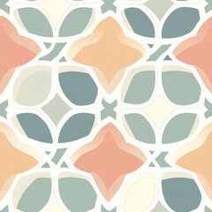 A contemporary Islamic pattern with modern minimalistic geometric lines in subtle pastel tones