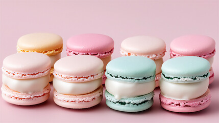 Fototapeta premium pastel white chocolate-dipped macarons