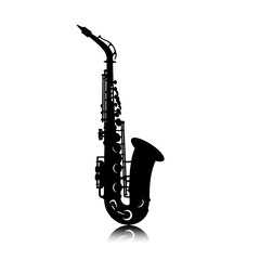 Naklejka premium saxophone silhouette