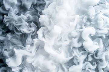 Fototapeta premium Realistic depiction of dark smoke on a white, transparent background