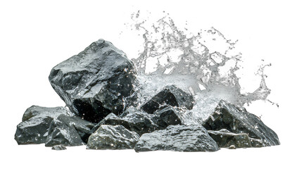 a large chunk of ice on a transparent background, PNG image, PNG file, Generative art.