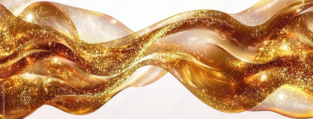 Poster gold dust swirl elegance presented as an isolated cutout object on a transparent background in png f