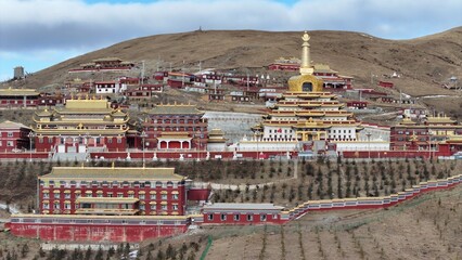 Dongga Temple on Dongga Mountain in Jinma Grassland, Seda County, Garze Tibetan Autonomous...
