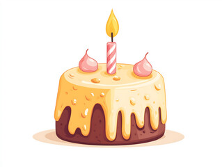 Playful Birthday Cake Illustration