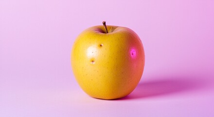 red apple on a yellow background