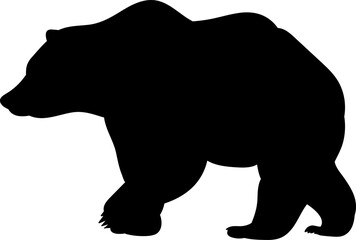 bear silhouette on white background vector