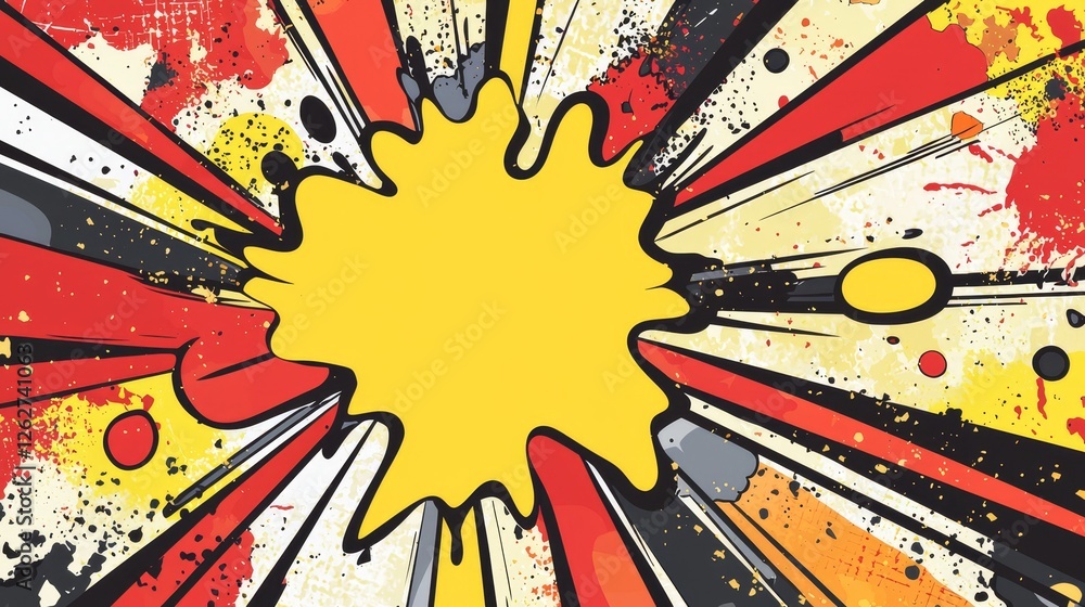 Poster colors dynamically explode, embodying energy and motion