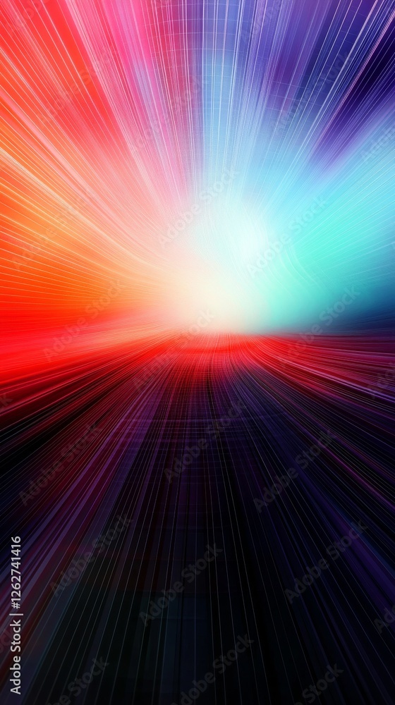 Aufkleber a vibrant, abstract image featuring dynamic lines of color radiating outward, creating a sense of mo