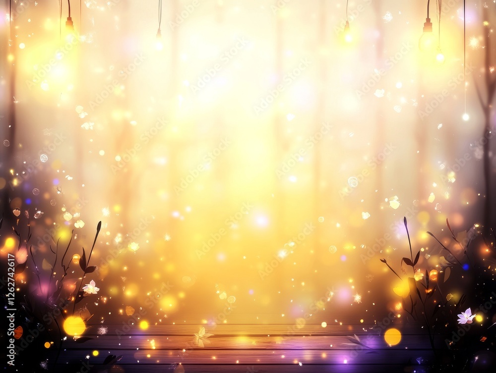 Aufkleber a glowing, ethereal background filled with soft lights and bokeh effects, creating a magical ambianc