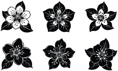 Obraz premium Apple Blossom Silhouette Vector Design