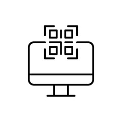 Obraz premium Display QR code outline icons, minimalist vector illustration ,simple transparent graphic element .Isolated on white background