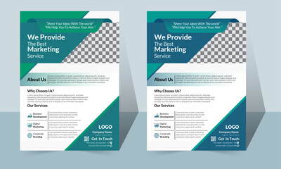 Corporate creative and abstract business flyer design. Business flyer template design set with graphic elements, perfect for creative professional business.