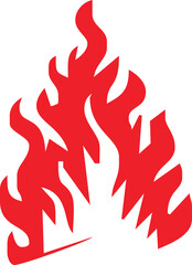 Vector Fire Flame Isolated Icon. Campfire, Bonfire, Flame Sign, Front View. Vector Illustration