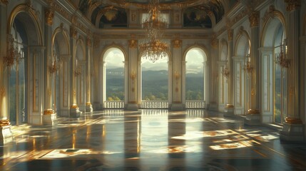 The brilliant light and shadow of a luxurious palace