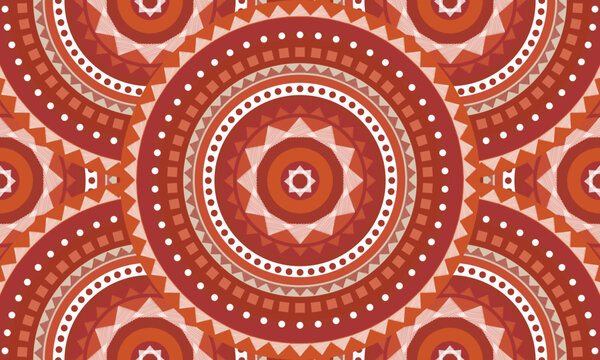 Abstract repeat ethnic circle pattern, seamless pattern