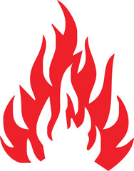 Vector Fire Flame Isolated Icon. Campfire, Bonfire, Flame Sign, Front View. Vector Illustration