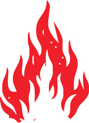 Vector Fire Flame Isolated Icon. Campfire, Bonfire, Flame Sign, Front View. Vector Illustration