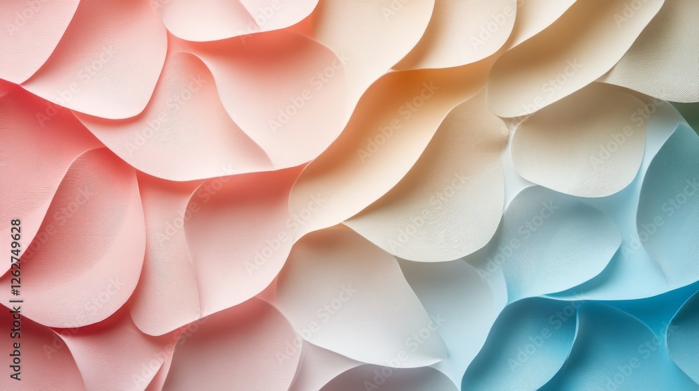 Poster abstract gradient background featuring overlapping organic shapes and soft shadows