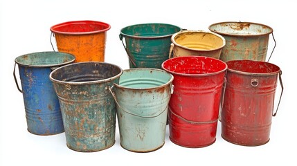 Bucket icon collection on white background