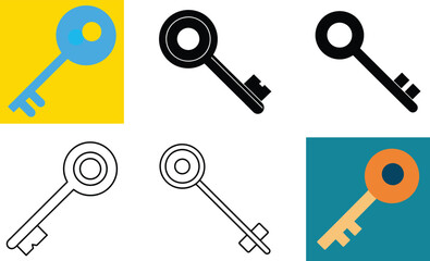 set of keys vector with illustration design