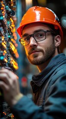 Electrical engineer working on the electrical installation