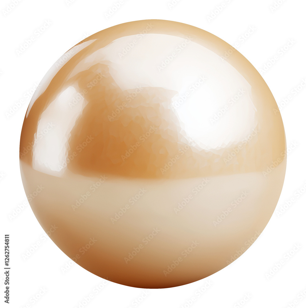 Poster abstract cream and beige gradient sphere with smooth glossy surface on transparent background