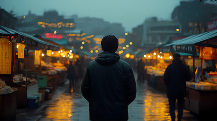 Obraz premium This is a real shot from the night market