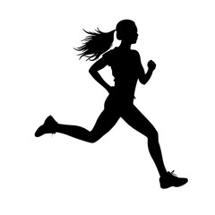 Obraz premium running woman silhouette