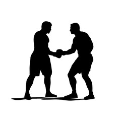 wrestlers silhouette