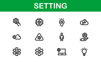 Settings Icon Pack. Scalable Vector Graphics for Adjustment, Optimization, and Fine-Tuning of Applications and Systems