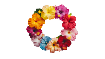 colorful flowers forming the letter c on a transparent background, PNG image, PNG file, Generative art.