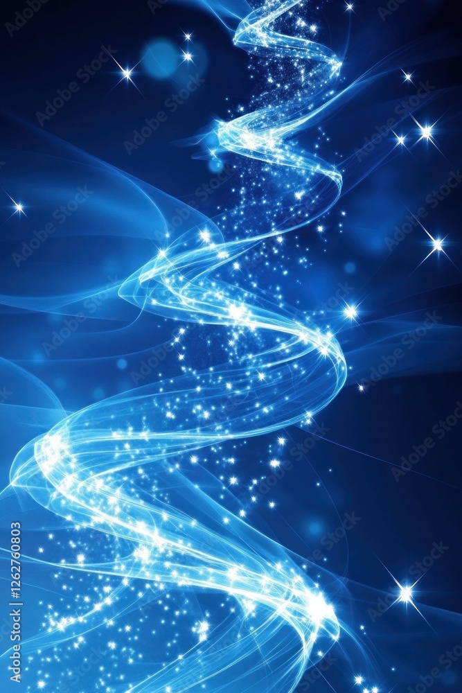 Aufkleber a mesmerizing swirl of blue light with sparkling particles, creating a magical atmosphere against a 